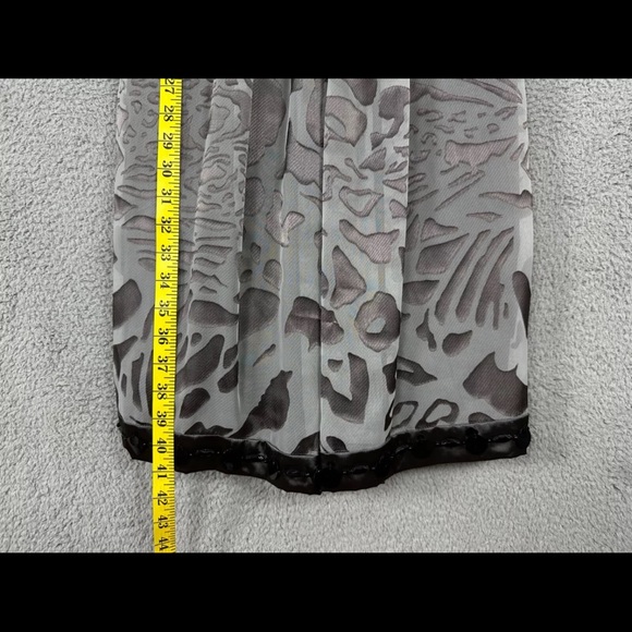 Nicole Miller cocktail dress womens 8 gray abstract satin trim side zip lined - Picture 9 of 11